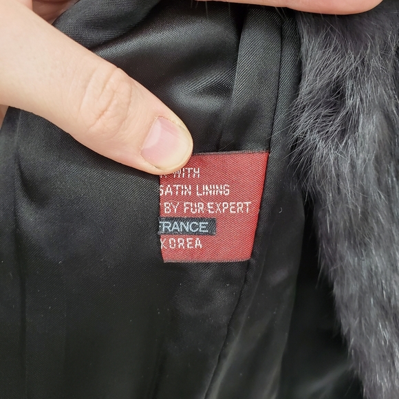 100% Rabit Fur Coat Black Great Condition - Picture 7 of 7
